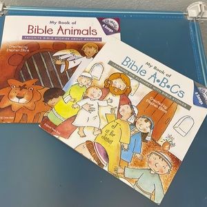 My Book of Bible ABC’s and Bible Animals with CD’s inside.